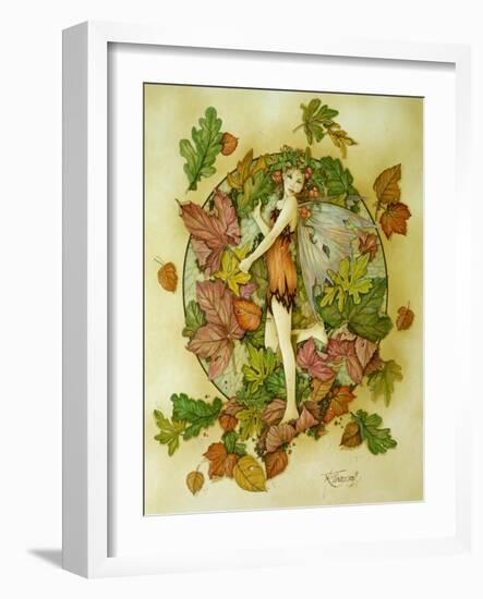 Autumn Leaf Fairy-Linda Ravenscroft-Framed Giclee Print
