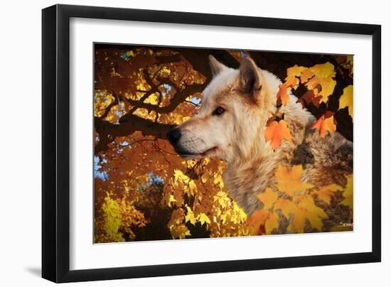 Autumn Leaves and Wolf-Gordon Semmens-Framed Photographic Print