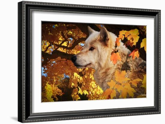 Autumn Leaves and Wolf-Gordon Semmens-Framed Photographic Print