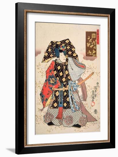 Autumn Maple from the Series, 'Flowers for the Five Festivals', 1847-52-Utagawa Kunisada-Framed Giclee Print