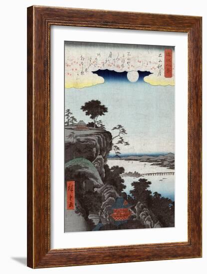 Autumn Moon at Ishiyama, Japanese Wood-Cut Print-Lantern Press-Framed Art Print