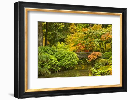 Autumn, Moon Bridge, Portland, Oregon, Usa-Michel Hersen-Framed Photographic Print