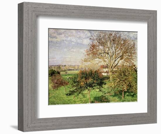 Autumn Morning at Èragny, 1897-Camille Pissarro-Framed Giclee Print