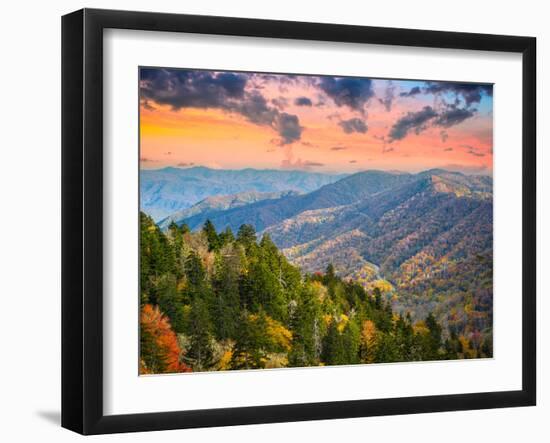 Autumn Morning in the Smoky Mountains National Park-Sean Pavone-Framed Photographic Print