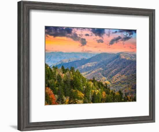 Autumn Morning in the Smoky Mountains National Park-Sean Pavone-Framed Photographic Print