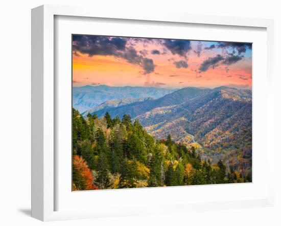 Autumn Morning in the Smoky Mountains National Park-Sean Pavone-Framed Premium Photographic Print