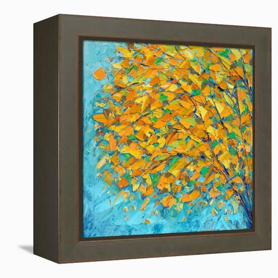 Autumn on Teal-Ann Marie Coolick-Framed Stretched Canvas