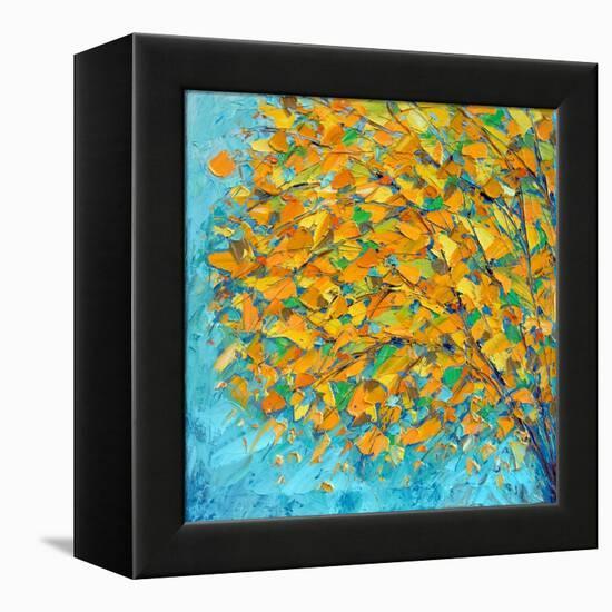 Autumn on Teal-Ann Marie Coolick-Framed Stretched Canvas