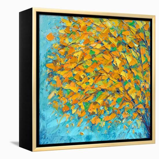 Autumn on Teal-Ann Marie Coolick-Framed Stretched Canvas