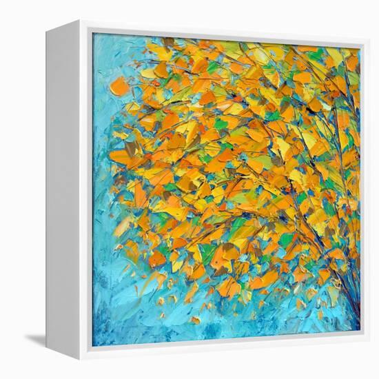 Autumn on Teal-Ann Marie Coolick-Framed Stretched Canvas