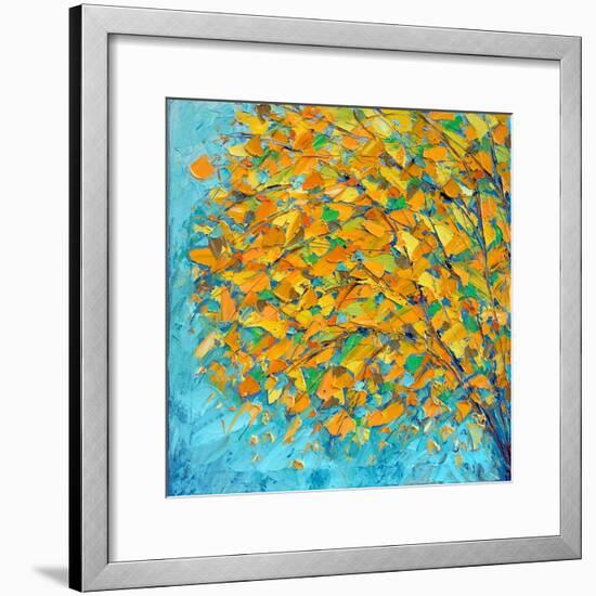 Autumn on Teal-Ann Marie Coolick-Framed Premium Giclee Print