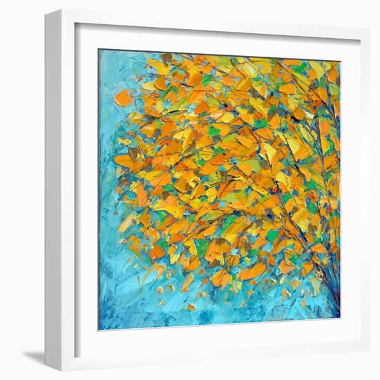 Autumn on Teal-Ann Marie Coolick-Framed Art Print