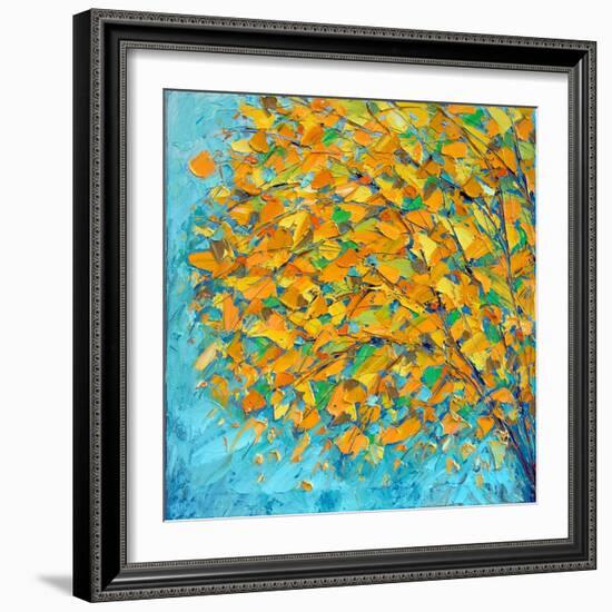 Autumn on Teal-Ann Marie Coolick-Framed Art Print