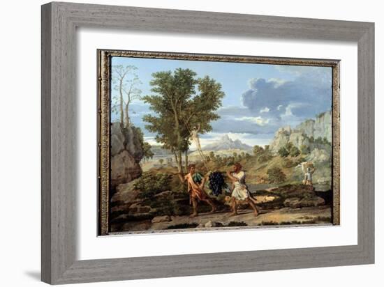 Autumn or the Bunch of Grapes Brought Back from the Promised Land, 1660 (Oil on Canvas)-Nicolas Poussin-Framed Giclee Print
