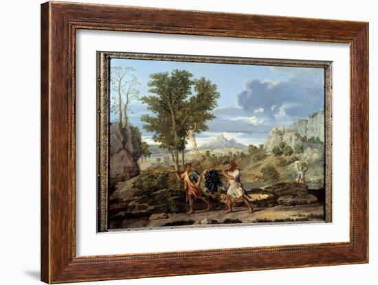 Autumn or the Bunch of Grapes Brought Back from the Promised Land, 1660 (Oil on Canvas)-Nicolas Poussin-Framed Giclee Print