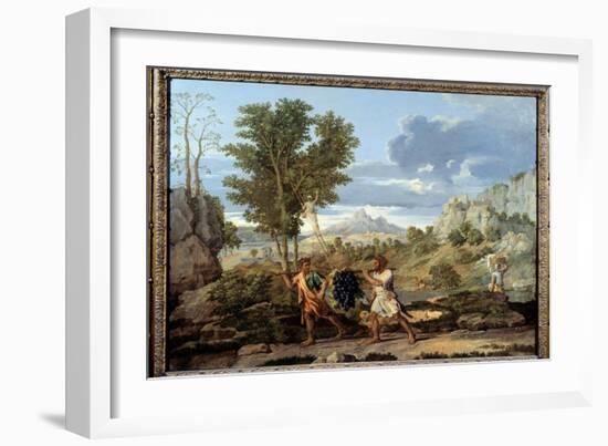 Autumn or the Bunch of Grapes Brought Back from the Promised Land, 1660 (Oil on Canvas)-Nicolas Poussin-Framed Giclee Print