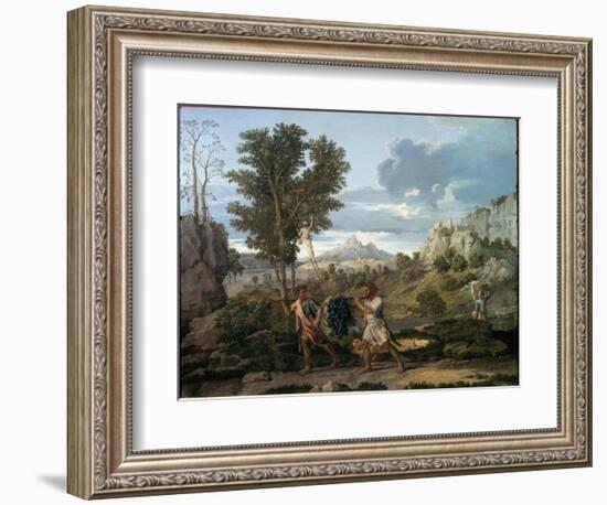 Autumn or the Bunch of Grapes Brought Back from the Promised Land - Oil on Canvas, 1660-1664-Nicolas Poussin-Framed Giclee Print