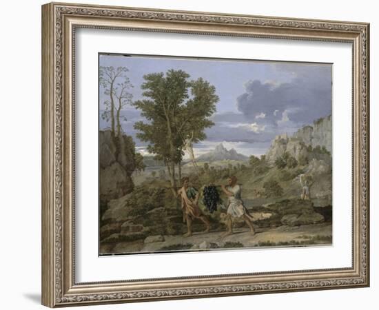 Autumn or the Grapes Brought from the Promised Land-Nicolas Poussin-Framed Giclee Print