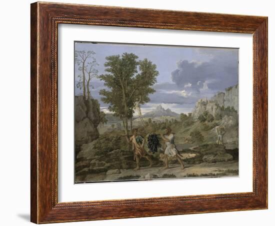 Autumn or the Grapes Brought from the Promised Land-Nicolas Poussin-Framed Giclee Print