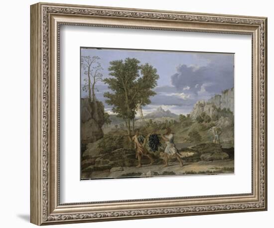 Autumn or the Grapes Brought from the Promised Land-Nicolas Poussin-Framed Giclee Print