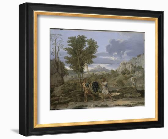 Autumn or the Grapes Brought from the Promised Land-Nicolas Poussin-Framed Giclee Print