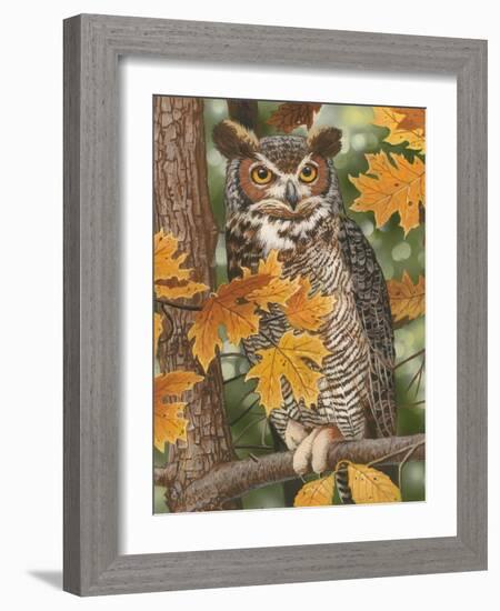 Autumn Owl-William Vanderdasson-Framed Giclee Print