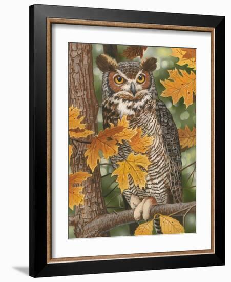 Autumn Owl-William Vanderdasson-Framed Giclee Print