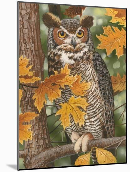 Autumn Owl-William Vanderdasson-Mounted Giclee Print