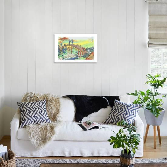 Autumn Red Sycamore Leaves On The River Tatsuta Farmers And A Couple With Child Crossing A Bridge Giclee Print Katsushika Hokusai Art Com Autumn Red Sycamore Leaves On The River Tatsuta Farmers And A Couple With Child Crossing A Bridge Giclee Print Katsushika Hokusai Art Com