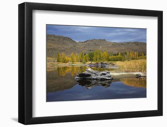 Autumn Reflections at Butchers Dam, Near Alexandra, Central Otago, South Island, New Zealand-David Wall-Framed Photographic Print