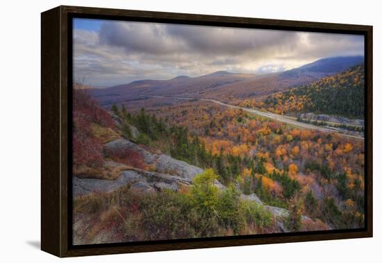 Autumn Road Through the White Mountains, New Hampshire-Vincent James-Framed Premier Image Canvas