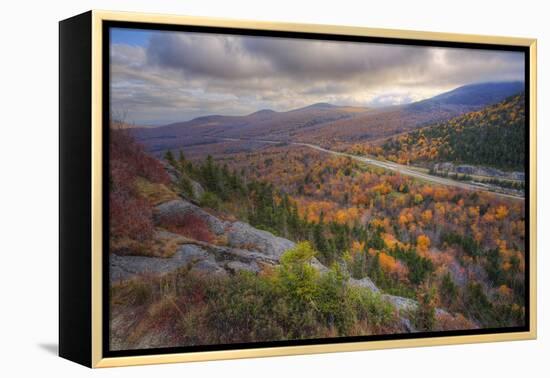 Autumn Road Through the White Mountains, New Hampshire-Vincent James-Framed Premier Image Canvas