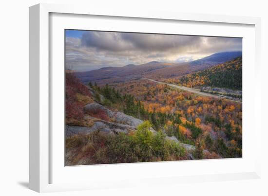 Autumn Road Through the White Mountains, New Hampshire-Vincent James-Framed Photographic Print