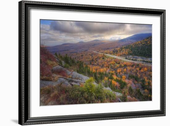 Autumn Road Through the White Mountains, New Hampshire-Vincent James-Framed Photographic Print