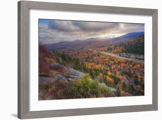 Autumn Road Through the White Mountains, New Hampshire-Vincent James-Framed Photographic Print