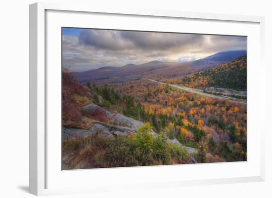 Autumn Road Through the White Mountains, New Hampshire-Vincent James-Framed Photographic Print