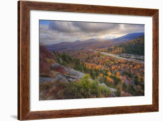 Autumn Road Through the White Mountains, New Hampshire-Vincent James-Framed Photographic Print