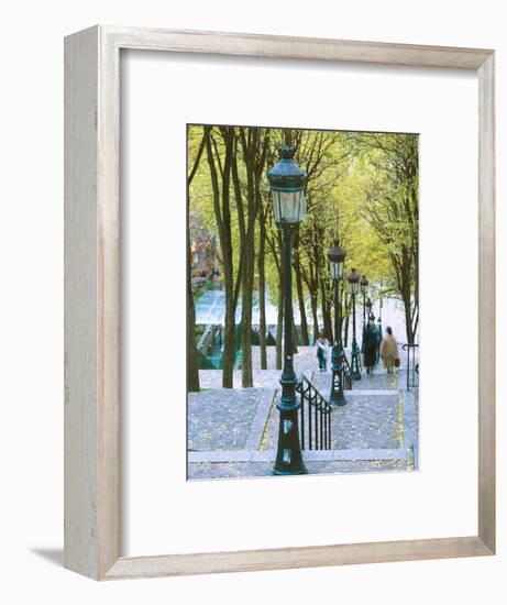 Autumn, Rue De Foyatier Steps to the Place Du Sacre Coeur, Montmartre, Paris, France-Walter Bibikow-Framed Photographic Print