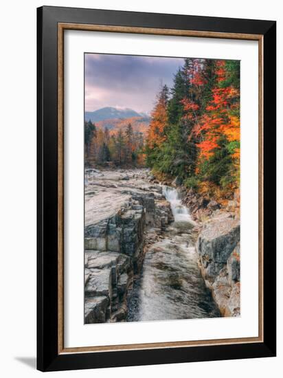 Autumn Scene at Rocky Gorge, White Mountains, New Hampshire-Vincent James-Framed Photographic Print