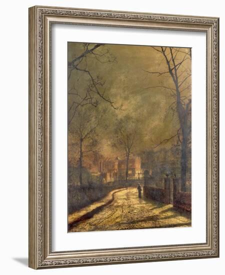 Autumn Scene, Leeds, 1874-John Atkinson Grimshaw-Framed Giclee Print