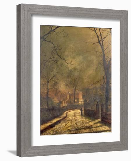 Autumn Scene, Leeds, 1874-John Atkinson Grimshaw-Framed Giclee Print