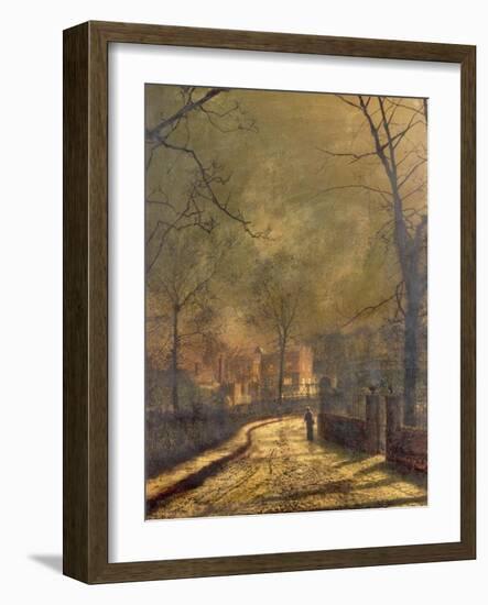 Autumn Scene, Leeds, 1874-John Atkinson Grimshaw-Framed Giclee Print