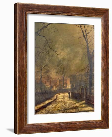 Autumn Scene, Leeds, 1874-John Atkinson Grimshaw-Framed Giclee Print