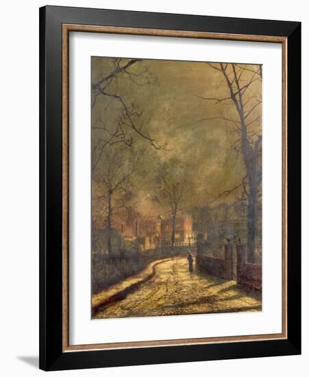 Autumn Scene, Leeds, 1874-John Atkinson Grimshaw-Framed Giclee Print