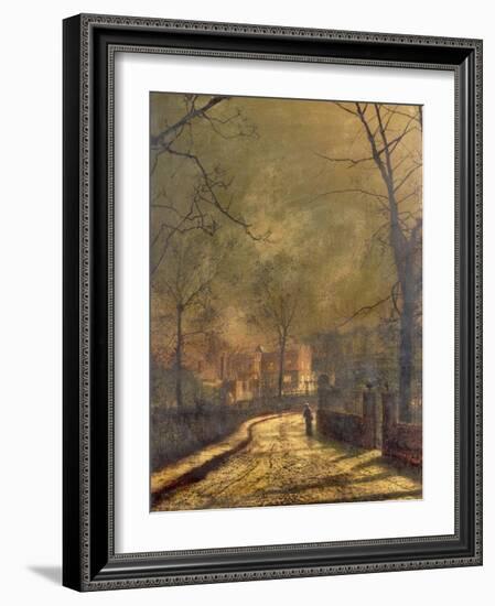 Autumn Scene, Leeds, 1874-John Atkinson Grimshaw-Framed Giclee Print