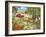 Autumn Scene with Dogs and Animals-MAKIKO-Framed Giclee Print