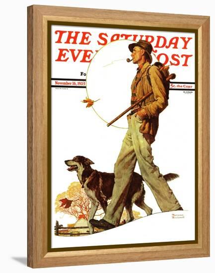 "Autumn Stroll" Saturday Evening Post Cover, November 16,1935-Norman Rockwell-Framed Premier Image Canvas