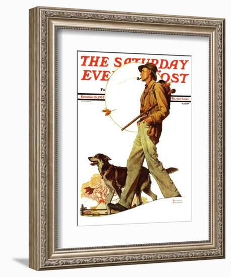 "Autumn Stroll" Saturday Evening Post Cover, November 16,1935-Norman Rockwell-Framed Giclee Print