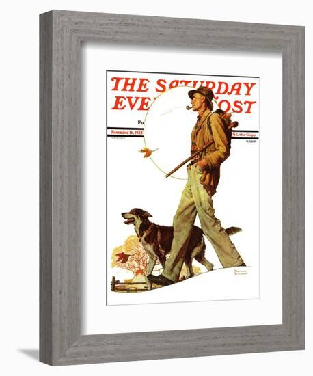 "Autumn Stroll" Saturday Evening Post Cover, November 16,1935-Norman Rockwell-Framed Giclee Print