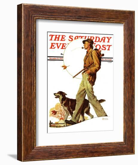 "Autumn Stroll" Saturday Evening Post Cover, November 16,1935-Norman Rockwell-Framed Giclee Print